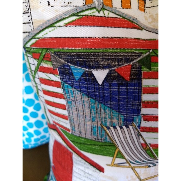 Richloom SOLARIUM BEACH HUTS‎ 14X24 LUMBAR OUTDOOR Zipper Throw Pillow Cover NEW - Picture 8 of 10
